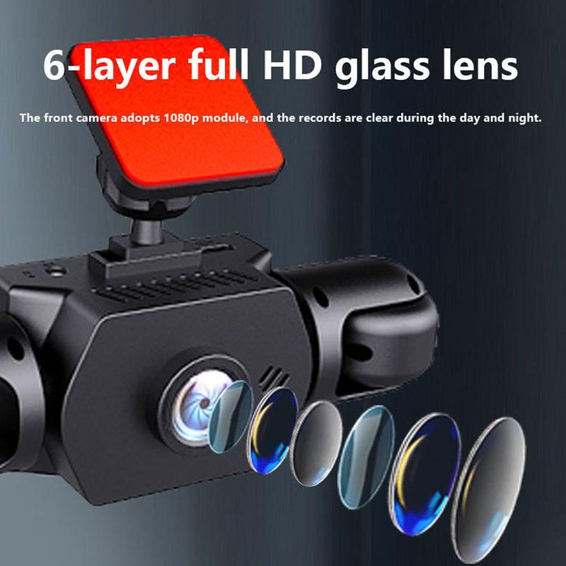 Wireless Dashcam Front and Rear Camera System,360° Rechargeable 4-Channel Dash Cam No Wires,1080p Full View Car Dashcam System,Built-in G Sensor App Control Adjustable Lenses Night Vision 128GB Card - Image 5